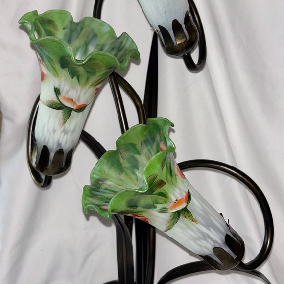 Hummingbird Tulip Glass & Bronze Dragonfly Tiffany Vintage Style Lamp TL4352-LLF - Picture 3 of 7